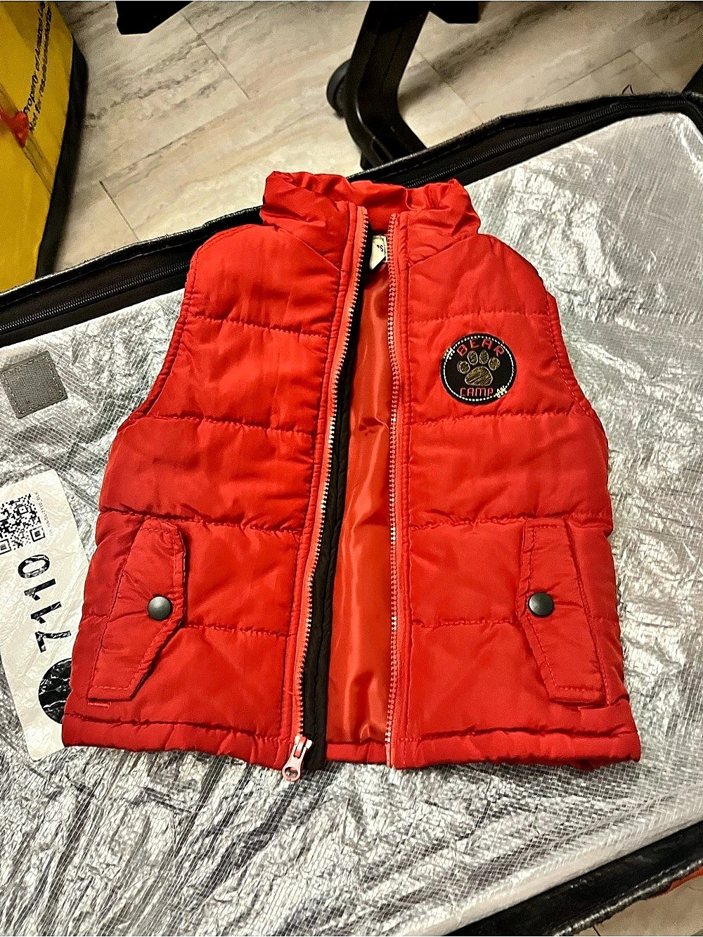 Kids Red Quilted Puffer Vest